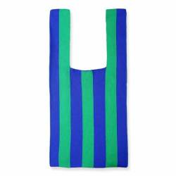 Anopo Gestreifte Gestrickte Tote Bag für Damen Boho Gewebte Handtasche Kleine Häkeltasche Shopper Blau Grün von Anopo