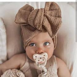 2pcsDIY doppelte Schleife Baby Jacquard Stricken Haarband Baby Stirnband Farbe zufällig von Anoudon