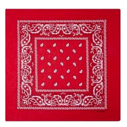 Anpro Bandana Kopftuch Schutztuch Halstuch Paisley Muster 100% Baumwolle für Herren und Damen, Kinder Rot von Anpro