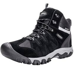 Ansbowey Wanderschuhe Herren Wasserdicht High-Top Wanderstiefel Outdoor Rutschfest Wildleder Trekkingschuhe A2215 Schwarz EU45 von Ansbowey