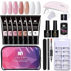 Anself 7 Farben Nagelgel Set mit Decklack Basislack Nagellampe UV LED Nagelgel Set Nail Art Kit Maniküre Tools Set Salon Nail Tool Kit von Anself