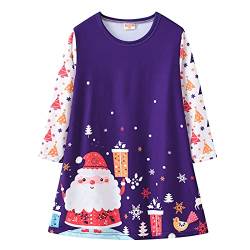 Ansenesna Baby Weihnachten Kleid Prinzessin Mädchen Baumwolle Soft Elegant Streifen Weihnachts Kleider (140, Rosa) von Ansenesna