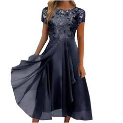 Ansenesna Festliche Kleider für Hochzeit Abendkleid Vorne Kurz Hinten Lang Brautjungfernkleid Damen Spitze Hochzeitskleider Chiffon Elegant Chiffonkleid Frauen Festkleid A Linie Ballkleider von Ansenesna