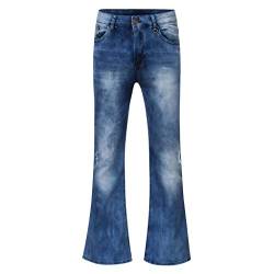 Ansenesna Herren Jeans Ausgestelltes Bein Lang Hose Männer Flared Vintage Denim Jeanshose (Blau,S) von Ansenesna