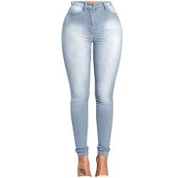 Ansenesna Jeans Damen High Waist Eng Elegant Hose Frauen Hohe Taille Denim Hosen Knopfleiste Röhrenjeans Skinny Jeanshose von Ansenesna