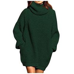 Ansenesna Oversize Pullover Damen Lang Rollkragenpullover Winter Warm Strick Pulli Frauen Langarm Elegant Pullover Rollkragen Kuschelig Pullunder Grobstrick Strickpulli Dicker Strick Winterpullover von Ansenesna