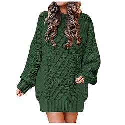 Ansenesna Oversize Pullover Damen Lang Zopfmuster Winter Strick Pulli Frauen Grobstrick Pullover Dicker Strick Pullunder Langarm Strickpulli Warm Winterpullover von Ansenesna