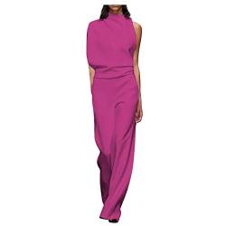 Overall Damen Festlich Hochzeit Jumpsuit Für Hochzeitsgäste Damen Elegant Jumpsuits Lang Weites Bein Overall Einteiler Damen Ärmellos Hosenanzug Frauen Kuschelig Einfarbig Onesie von Ansenesna