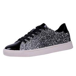 Plate Schuhe Damen Pailletten Glitzer Lackleder Elegant Sneaker Frauen Wasserfest Outdoor Freizeitschuhe von Ansenesna