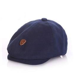 Anshili Baby Jungen Mädchen Schirmmützen Flat Cap Neugeborenes Kapppe Schiebermütze (50 cm, Blau) von Anshili