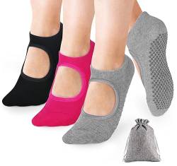 Anstore Yoga Socken Rutschfeste für Damen, 3 Paare Yoga Pilates Sock Ideal für Fitnes, 39-42 von Anstore