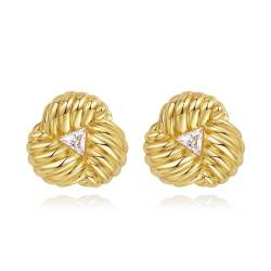 Anten Pink 18K Ohrringe Gold Creolen, Chunky Goldene Ohrringe Damen, Hypoallergen Ohrringe, Schmuck Geschenke für Frauen Damen Mädchen (Wavy Twist Earrings) von Anten Pink