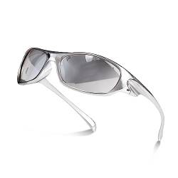 Klare Sonnenbrille Damen Herren Y2K Retro Quadratische Sonnenbrille Rechteck UV-Schutz Sport Sonnenbrille Laufen Fahren von Anten Pink