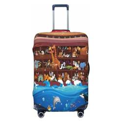 Anchor Heart Blue Luggage Cover, Washable Suitcase Covers Fashion Luggage Covers,Anti-Scratch Suitcase Protector Cover, Animals On Noah's Ark2, Small, 1 von Anticsao
