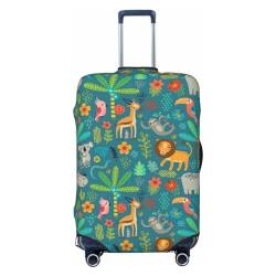 Anchor Heart Blue Luggage Cover, Washable Suitcase Covers Fashion Luggage Covers,Anti-Scratch Suitcase Protector Cover, Jungle Animals, Medium, 1 von Anticsao