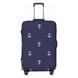 Anchor Heart Blue Luggage Cover,Washable Suitcase Covers Fashion Luggage Covers,Anti-Scratch Suitcase Protector Cover, Anchor Heart Blue, Large, 1 von Anticsao