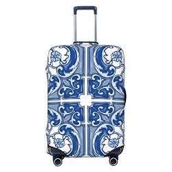 Anticsao Elastische Reisegepäck-Abdeckung, Reisekoffer-Schutzhülle für Kofferraum, geeignet für 48,3 cm - 81,3 cm Koffer, Größe M, Blau, Schwarz , M von Anticsao