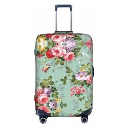 Anticsao Gepäckabdeckung mit Blumenmuster, elastisch, Elastan, passend für Gepäck von 45,7 - 71,1 cm, 2 Stück, weiß, L von Anticsao