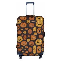 Anticsao Gepäckabdeckung mit Halloween-Kürbis-Druck, elastisch, Reisegepäckschutz, Spandex, passend für 45,7 - 71,1 cm Gepäck, weiß, S von Anticsao