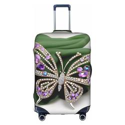 Anticsao Gepäckabdeckung mit Strass-Schmetterlings-Aufdruck, elastisch, Reisegepäckschutz, Spandex, passend für 45,7 - 71,1 cm Gepäck, weiß, xl von Anticsao