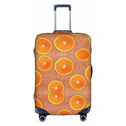 Anticsao Gepäckabdeckung mit Zitronen- und Orangen-Druck, elastisch, Reisegepäckschutz, Spandex, passend für 45,7 - 71,1 cm Gepäck, weiß, L von Anticsao