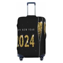 Anticsao Gepäckbezug mit Herzkaro, waschbar, modische Gepäckbezüge, kratzfester Koffer-Schutz, Frohes neues Jahr 2024 (5), Größe XL, 1, Frohes neues Jahr 2024 (2), M von Anticsao