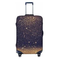 Anticsao Goldener Glitzer-Gepäckbezug, waschbare Kofferbezüge, modische Gepäckbezüge, kratzfester Koffer-Schutz, goldfarbener schwarzer Glitzer, Größe M, 1 von Anticsao