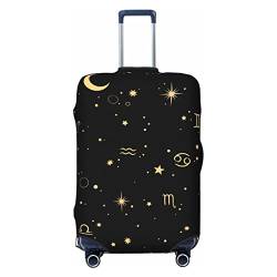 Anticsao Goldenes Horoskop, elastische Reisegepäckabdeckung, Reisekoffer-Schutzhülle für Kofferraum, geeignet für 48,3 cm - 81,3 cm Kofferabdeckung, Größe XL, Schwarz , xl von Anticsao