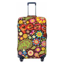 Anticsao Hippie Gepäckabdeckung, waschbar, modische Gepäckbezüge, kratzfester Koffer-Schutz, Hippie-Stil, Friedensliebe, groß, 1 von Anticsao