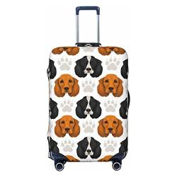 Anticsao Hound's Head with Paw Marks Elastic Travel Luggage Cover Travel Suitcase Protective Cover for Trunk Case Apply to 48.3 cm-81.3 cm Suitcase Cover X-Large, Schwarz , L von Anticsao