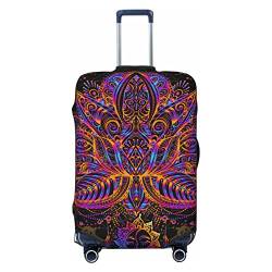 Anticsao Indian Lotus Feather Elastic Travel Luggage Cover Travel Suitcase Protective Cover for Trunk Case Apply to 48.3 cm-81.3 cm Suitcase Cover Large, Schwarz , L von Anticsao