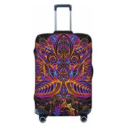 Anticsao Indian Lotus Feather Elastic Travel Luggage Cover Travel Suitcase Protective Cover for Trunk Case Apply to 48.3 cm-81.3 cm Suitcase Cover Large, Schwarz , S von Anticsao