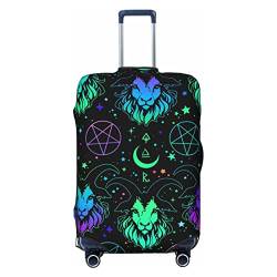 Anticsao Mysterious Goats and Pentagrams Elastic Travel Luggage Cover Travel Suitcase Protective Cover for Trunk Case Apply to 48.3 cm-81.3 cm Suitcase Cover Large, Schwarz , M von Anticsao