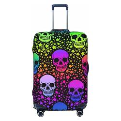 Anticsao Neon Skull Star Elastic Travel Luggage Cover Travel Suitcase Protective Cover for Trunk Case Apply to 48.3 cm-81.3 cm Suitcase Cover Small, Schwarz , L von Anticsao