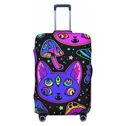 Anticsao Psychedelic Animals and Mushrooms Elastic Travel Luggage Cover Travel Suitcase Protective Cover for Trunk Case Apply to 48.3 cm-81.3 cm Suitcase Cover Small, Schwarz , M von Anticsao