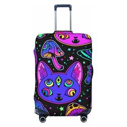 Anticsao Psychedelic Animals and Mushrooms Elastic Travel Luggage Cover Travel Suitcase Protective Cover for Trunk Case Apply to 48.3 cm-81.3 cm Suitcase Cover Small, Schwarz , S von Anticsao