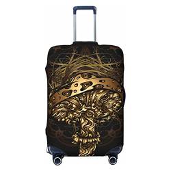 Anticsao Psychedelic Golden Mushroom Elastic Travel Luggage Cover Travel Suitcase Protective Cover for Trunk Case Apply to 48.3 cm-81.3 cm Suitcase Cover Large, Schwarz , L von Anticsao