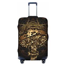 Anticsao Psychedelic Golden Mushroom Elastic Travel Luggage Cover Travel Suitcase Protective Cover for Trunk Case Apply to 48.3 cm-81.3 cm Suitcase Cover Large, Schwarz , xl von Anticsao