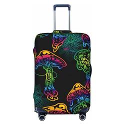 Anticsao Psychedelic Magic Glowing Mushroom Elastic Travel Luggage Cover Travel Suitcase Protective Cover for Trunk Case Apply to 48.3 cm-81.3 cm Suitcase Cover Small, Schwarz , M von Anticsao
