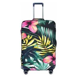 Anticsao Reisekoffer, Motiv: tropische Sommer, Hawaii-Blume, Palmblätter, personalisierbar, Unisex, elastisch, 45,7 - 53,3 cm, weiß, S von Anticsao