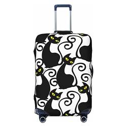 Anticsao Schwarze Katze mit gelben Augen, elastische Reisegepäck-Abdeckung, Reisekoffer-Schutzhülle für Kofferraum, geeignet für 48,3 cm - 81,3 cm Kofferabdeckung, Größe XL, Schwarz , L von Anticsao
