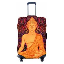 Anticsao Sitting Buddha Neon Light Elastic Travel Luggage Cover Travel Suitcase Protective Cover for Trunk Case Apply to 48.3 cm-81.3 cm Suitcase Cover, X-Large, Schwarz , L von Anticsao