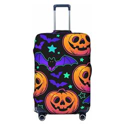 Anticsao Smiling Pumpkins and Bats Elastic Travel Luggage Cover Travel Suitcase Protective Cover for Trunk Case Apply to 48.3 cm-81.3 cm Suitcase Cover Large, Schwarz , M von Anticsao