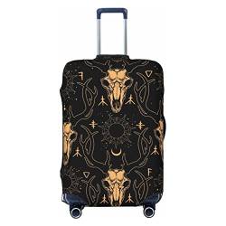 Anticsao The Esoteric Deer Skull Elastic Travel Luggage Cover Travel Suitcase Protective Cover for Trunk Case Apply to 48.3 cm-81.3 cm Suitcase Cover Large, Schwarz , L von Anticsao