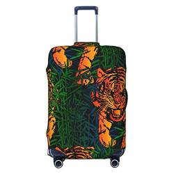 Anticsao Tiger Running in The Bamboo Bush Elastic Travel Luggage Cover Travel Suitcase Protective Cover for Trunk Case Apply to 48.3 cm-81.3 cm Suitcase Cover Small, Schwarz , L von Anticsao