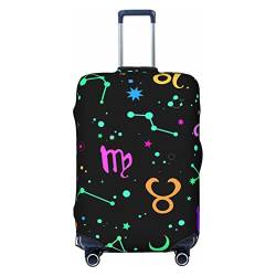 Anticsao Zodiac On The Background of The Stars Elastic Travel Luggage Cover Travel Suitcase Protective Cover for Trunk Case Apply to 48.3 cm-81.3 cm Suitcase Cover X-Large, Schwarz , L von Anticsao