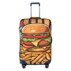Cartoon-Übergroße Burger-Trolley-Koffer-Schutzhülle, kratzfest, Gepäckschutz, 45,7 - 81,3 cm, geeignet für Reisen, Geschäftsreisen, weiß, xl von Anticsao