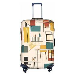 Mid Century Moderne Trolley-Koffer-Schutzhülle, kratzfest, Gepäckschutz, 45,7 - 81,3 cm, geeignet für Reisen, Geschäftsreisen, weiß, L von Anticsao