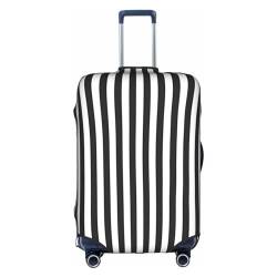 Trolley-Koffer-Schutzhülle, schwarz und weiß gestreift, kratzfest, 45,7 - 81,3 cm, geeignet für Reisen, Geschäftsreisen, weiß, L von Anticsao