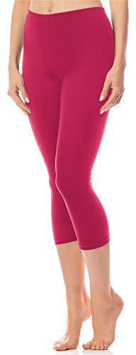 Antié Damen Leggings 3/4 aus Baumwolle AN60-101(Amaranth,M) von Antie